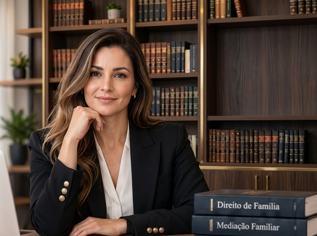 Dra. Renata Castro em seu escritório de advocacia